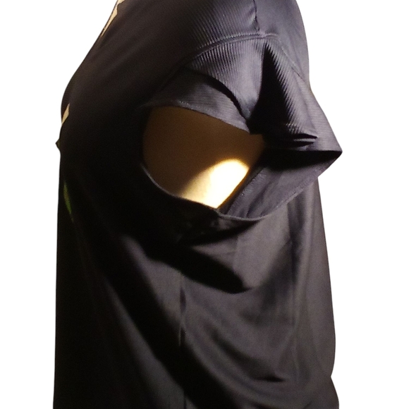 RBX - Flutter Sleeve, Split neck,  UPF 50+, Ribbed Women's Large Navy Blue Top - Picture 5 of 10